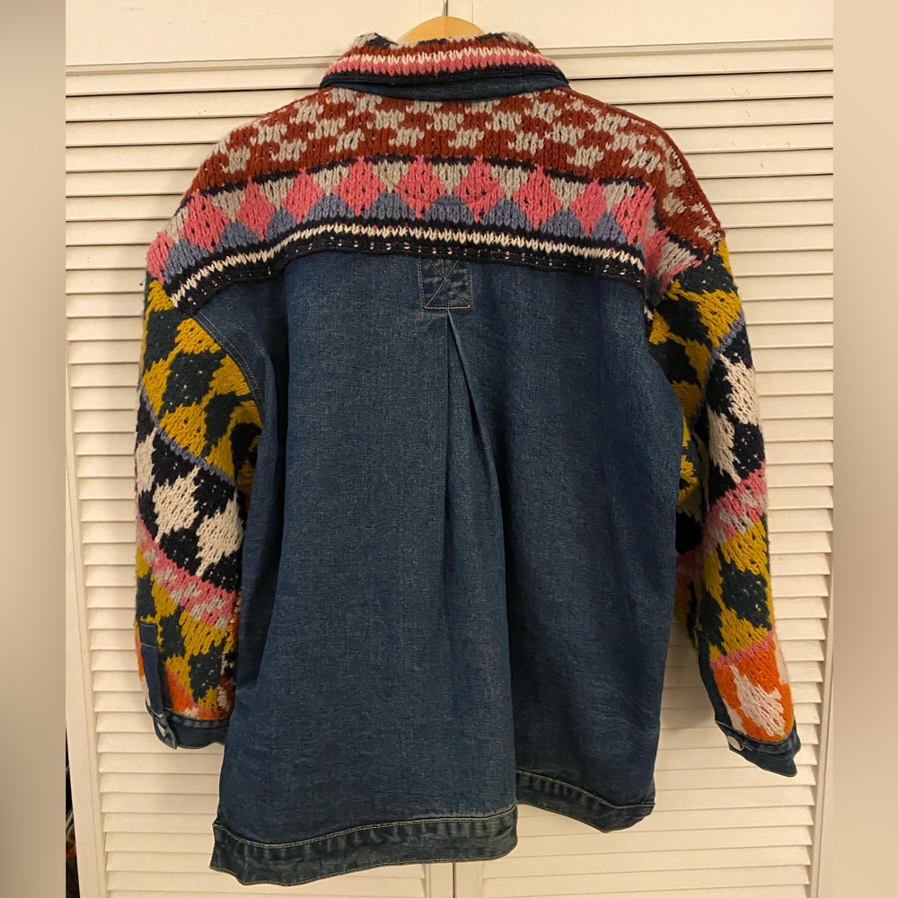 Pilcro Crochet Denim Sweater Jacket - Picture 4 of 11